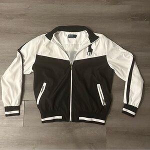 Polo Ralph Lauren Black Turtleneck Windbreaker Polyester  Zip Jacket Size XXL